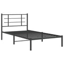 vidaXL fekete fém ágykeret fejtámlával 100 x 200 cm