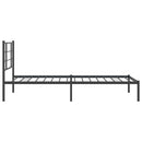 vidaXL fekete fém ágykeret fejtámlával 100 x 200 cm