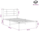 vidaXL fekete fém ágykeret fejtámlával 100 x 200 cm