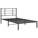 vidaXL fekete fém ágykeret fejtámlával 107 x 203 cm
