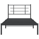 vidaXL fekete fém ágykeret fejtámlával 107 x 203 cm