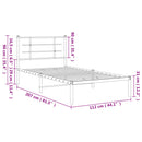 vidaXL fekete fém ágykeret fejtámlával 107 x 203 cm