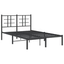 vidaXL fekete fém ágykeret fejtámlával 120 x 200 cm