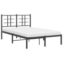 vidaXL fekete fém ágykeret fejtámlával 120 x 200 cm