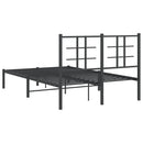 vidaXL fekete fém ágykeret fejtámlával 120 x 200 cm