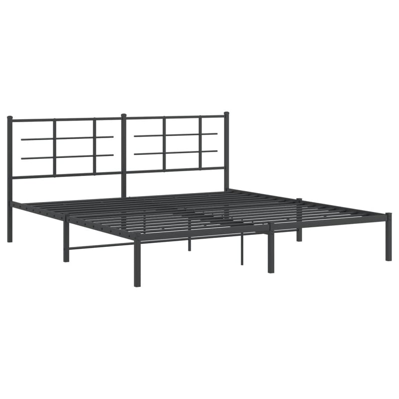 vidaXL fekete fém ágykeret fejtámlával 183 x 213 cm