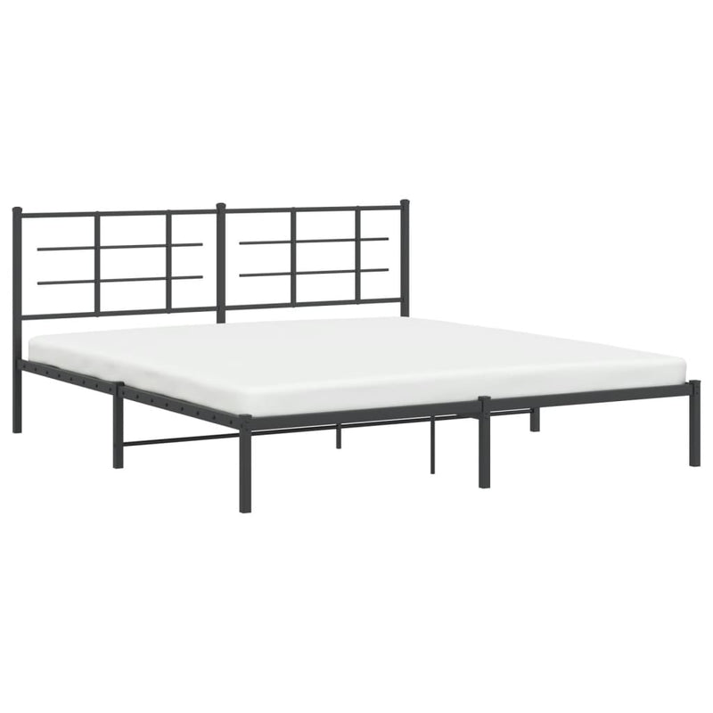 vidaXL fekete fém ágykeret fejtámlával 183 x 213 cm