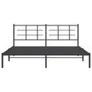 vidaXL fekete fém ágykeret fejtámlával 183 x 213 cm