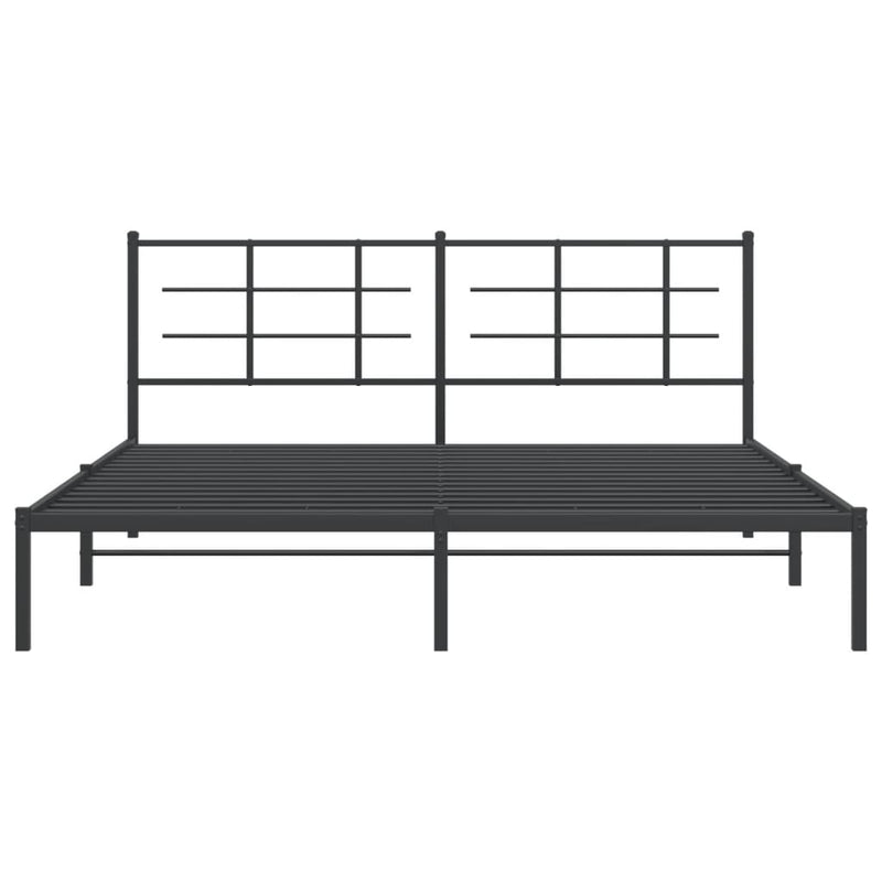 vidaXL fekete fém ágykeret fejtámlával 183 x 213 cm