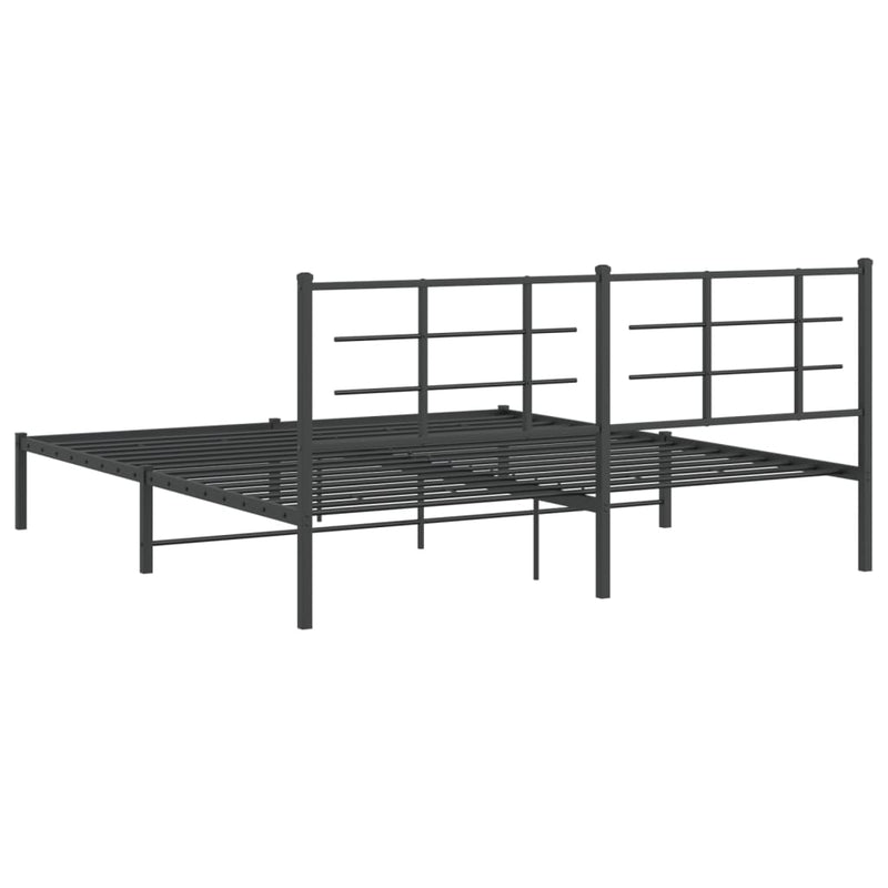 vidaXL fekete fém ágykeret fejtámlával 183 x 213 cm
