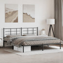 vidaXL fekete fém ágykeret fejtámlával 193 x 203 cm