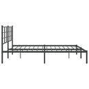 vidaXL fekete fém ágykeret fejtámlával 193 x 203 cm