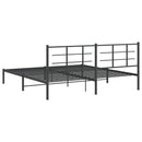 vidaXL fekete fém ágykeret fejtámlával 193 x 203 cm
