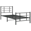 vidaXL fekete fém ágykeret fej- és lábtámlával 90 x 200 cm