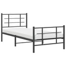 vidaXL fekete fém ágykeret fej- és lábtámlával 90 x 200 cm