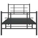 vidaXL fekete fém ágykeret fej- és lábtámlával 90 x 200 cm
