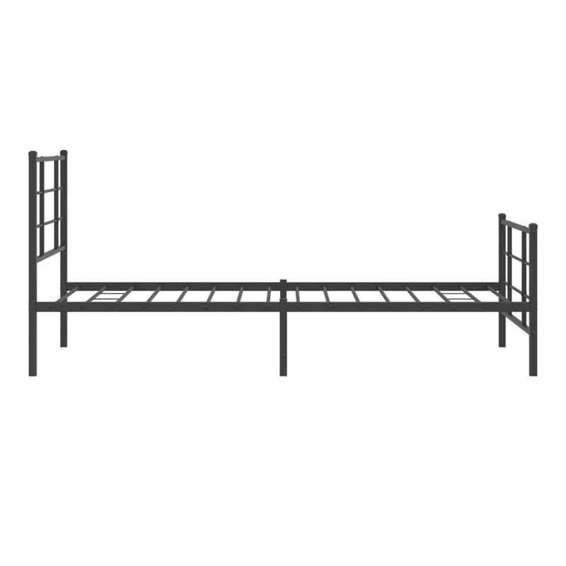 vidaXL fekete fém ágykeret fej- és lábtámlával 90 x 200 cm
