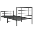 vidaXL fekete fém ágykeret fej- és lábtámlával 90 x 200 cm
