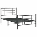 vidaXL fekete fém ágykeret fej- és lábtámlával 100 x 200 cm