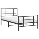 vidaXL fekete fém ágykeret fej- és lábtámlával 100 x 200 cm