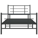 vidaXL fekete fém ágykeret fej- és lábtámlával 100 x 200 cm