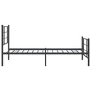 vidaXL fekete fém ágykeret fej- és lábtámlával 100 x 200 cm