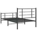 vidaXL fekete fém ágykeret fej- és lábtámlával 100 x 200 cm
