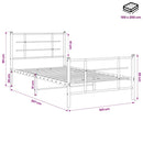 vidaXL fekete fém ágykeret fej- és lábtámlával 100 x 200 cm