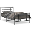 vidaXL fekete fém ágykeret fej- és lábtámlával 107 x 203 cm