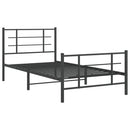 vidaXL fekete fém ágykeret fej- és lábtámlával 107 x 203 cm