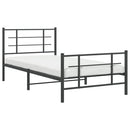 vidaXL fekete fém ágykeret fej- és lábtámlával 107 x 203 cm