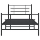 vidaXL fekete fém ágykeret fej- és lábtámlával 107 x 203 cm