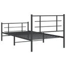 vidaXL fekete fém ágykeret fej- és lábtámlával 107 x 203 cm
