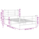 vidaXL fekete fém ágykeret fej- és lábtámlával 107 x 203 cm