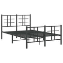 vidaXL fekete fém ágykeret fej- és lábtámlával 120 x 190 cm