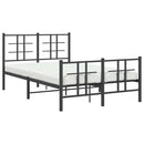 vidaXL fekete fém ágykeret fej- és lábtámlával 120 x 190 cm