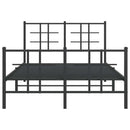 vidaXL fekete fém ágykeret fej- és lábtámlával 120 x 190 cm