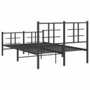 vidaXL fekete fém ágykeret fej- és lábtámlával 120 x 190 cm