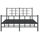vidaXL fekete fém ágykeret fej- és lábtámlával 135 x 190 cm