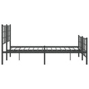 vidaXL fekete fém ágykeret fej- és lábtámlával 135 x 190 cm