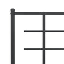 vidaXL fekete fém ágykeret fej- és lábtámlával 135 x 190 cm