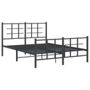 vidaXL fekete fém ágykeret fej- és lábtámlával 140 x 190 cm