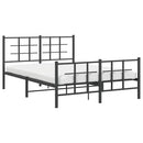 vidaXL fekete fém ágykeret fej- és lábtámlával 140 x 190 cm