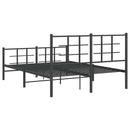 vidaXL fekete fém ágykeret fej- és lábtámlával 140 x 190 cm