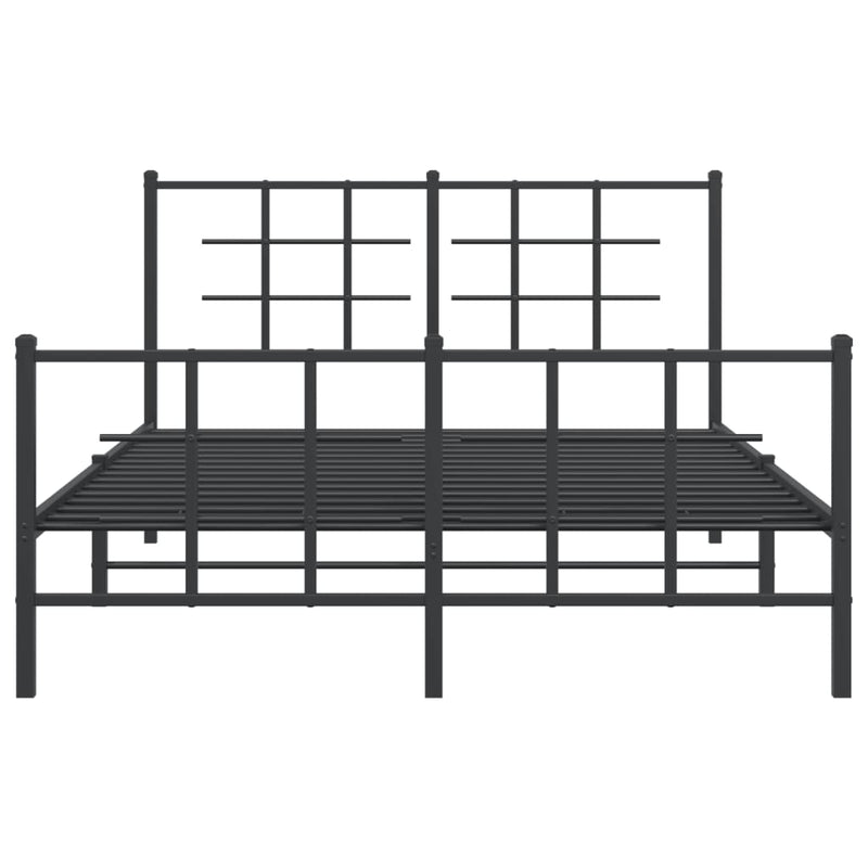 vidaXL fekete fém ágykeret fej- és lábtámlával 140 x 200 cm