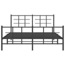vidaXL fekete fém ágykeret fej- és lábtámlával 150 x 200 cm