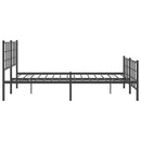 vidaXL fekete fém ágykeret fej- és lábtámlával 150 x 200 cm