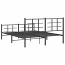 vidaXL fekete fém ágykeret fej- és lábtámlával 150 x 200 cm