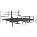 vidaXL fekete fém ágykeret fej- és lábtámlával 183 x 213 cm