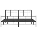 vidaXL fekete fém ágykeret fej- és lábtámlával 183 x 213 cm